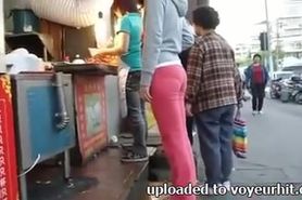 Nice Jap butt in tight pants caught in a street candid video