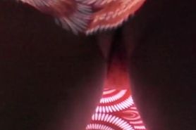 Red costume upskirt of cute playgirl