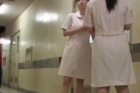 Sheer panty of the cute nurse is seen on sharking video
