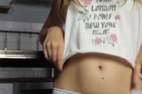 White Tee Shirt And Panty Tease hot video