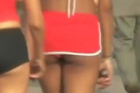 Perfect teen asses in tight shorts on street candid