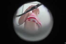Asian girl releases her body off bikini and goes to shower snr42