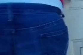 Big ass mature granny ass in jean
