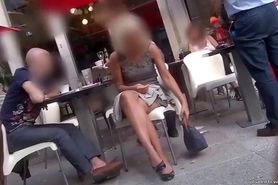 Sexy Legs Miniskirt Dress candid at public place