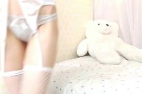 Horny Korean tiny camgirl in lingerie