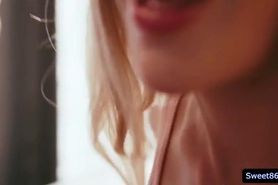 Slim Emma Hix leans to kiss Emma Starletto for lesbian sex