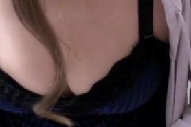 Down blouse video of a big breasted Asian cutie