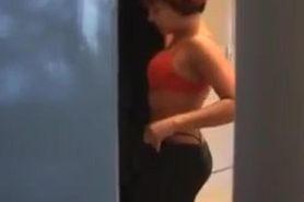 Sexy big butt red head changing 2