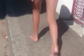 Teen butt walking