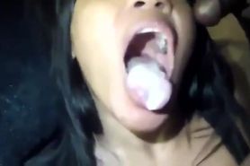 ebony nasty cum swallow
