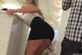 Blonde Girl With Juicy Butt In Mini Skirt