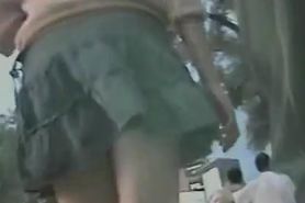 Cute, round and firm ass in voyeur upskirt compilation video