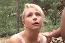 gorgeous german wife blacked in forest