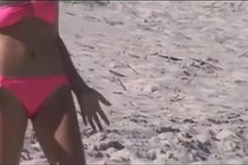 sexy teen beach spy tit slip and jiggly  ass