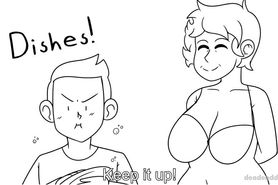 Chore day by deadenddraws: mother and son cartoons