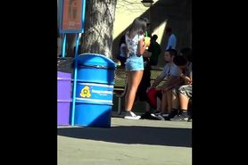 Young Black Girl With Fuckable Ass In Jean-Shorts