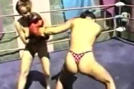 Tina vs Mia topless vintage boxing