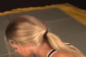Hot young collage girl invites slimy middle aged man over for submission wrestling match