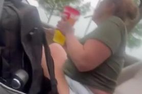 Ugly home flashes me boobs for a ride