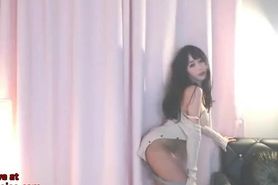Asian tiny camgirl sensual pantyhose teasing