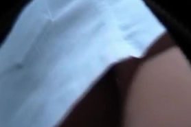Sexy gap between thighs caught on cam in this upskirt video