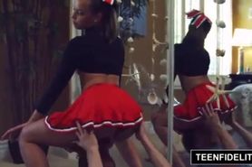 teen cheerleader liza rowe gives it up to older guy