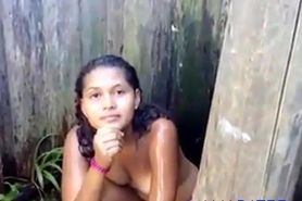 nineteen girl taking shower
