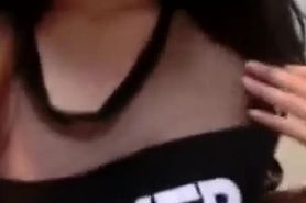 Chinese Girl Rubbing Tits