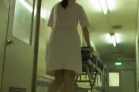 Hot sharking video with Japanese nurse and her white panty