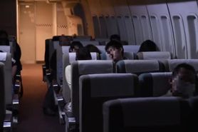 Japanese milf have sex on flight with another boy