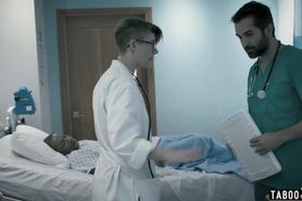 Dirty doctor cleaned and fucked his shy teen patient