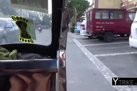 Alex takes a motorcycle taxi to meet up with horny tourist