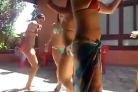 hot group bikini tanga dancing