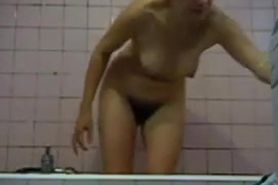 See my mum totally nude washing herself in bathroom