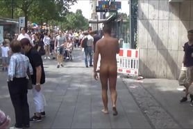 naked at street in daylight