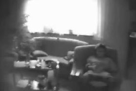 Hidden cam catches my mum home alone masturbating
