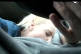 Hot Blonde Gives Road Head