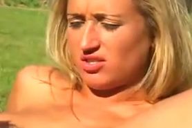 Hot blonde fucked outdoors