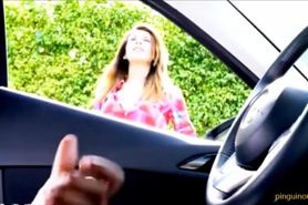 Girl takes pics while he masturbates in his car