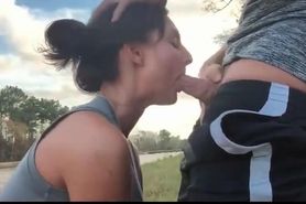 GF Giving amazing head sucks and swallows in outside
