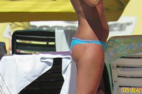 Two Horny Amateur Topless Teens - Voyeur Beach Video
