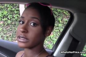 Stranded ebony needs cock and a lot of money