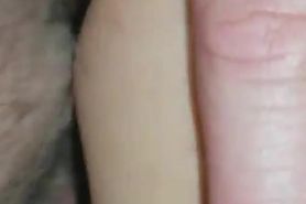 Wife's wet pussy with thumb in her tight asshole