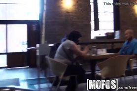Mofos - Young couple fuck in café in public