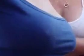 Two crazy babes masturbating and squirting in public