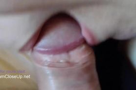 Best Ever Blowjob Closeup with Cumshot in her Mouth