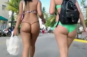Sexy butt in micro bikini thong