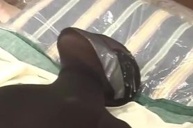 Black Pantyhose Encasement Bondage Bukkake Pt. 2