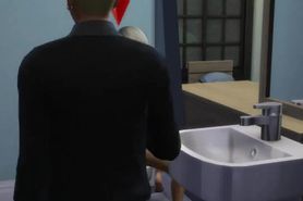 The Sims 4 Porn: Roommate Catches Couple Fucking on the Toilet, Oops!