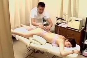 Doggystyle Japanese fucking in the masseur.s office